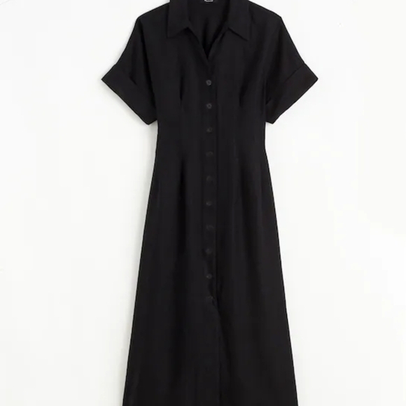 Madewell Pleated Midi Shirtdress in 100% Linen - NWT - Picture 7 of 16